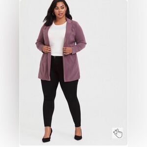 Torrid Drape Front Blazer Long Stretch Single Button Long Purple Size 0 / Large